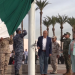 Ceremonia de Izamiento de la Bandera del Palacio de Gobierno de Baja California Sur, La Paz.
